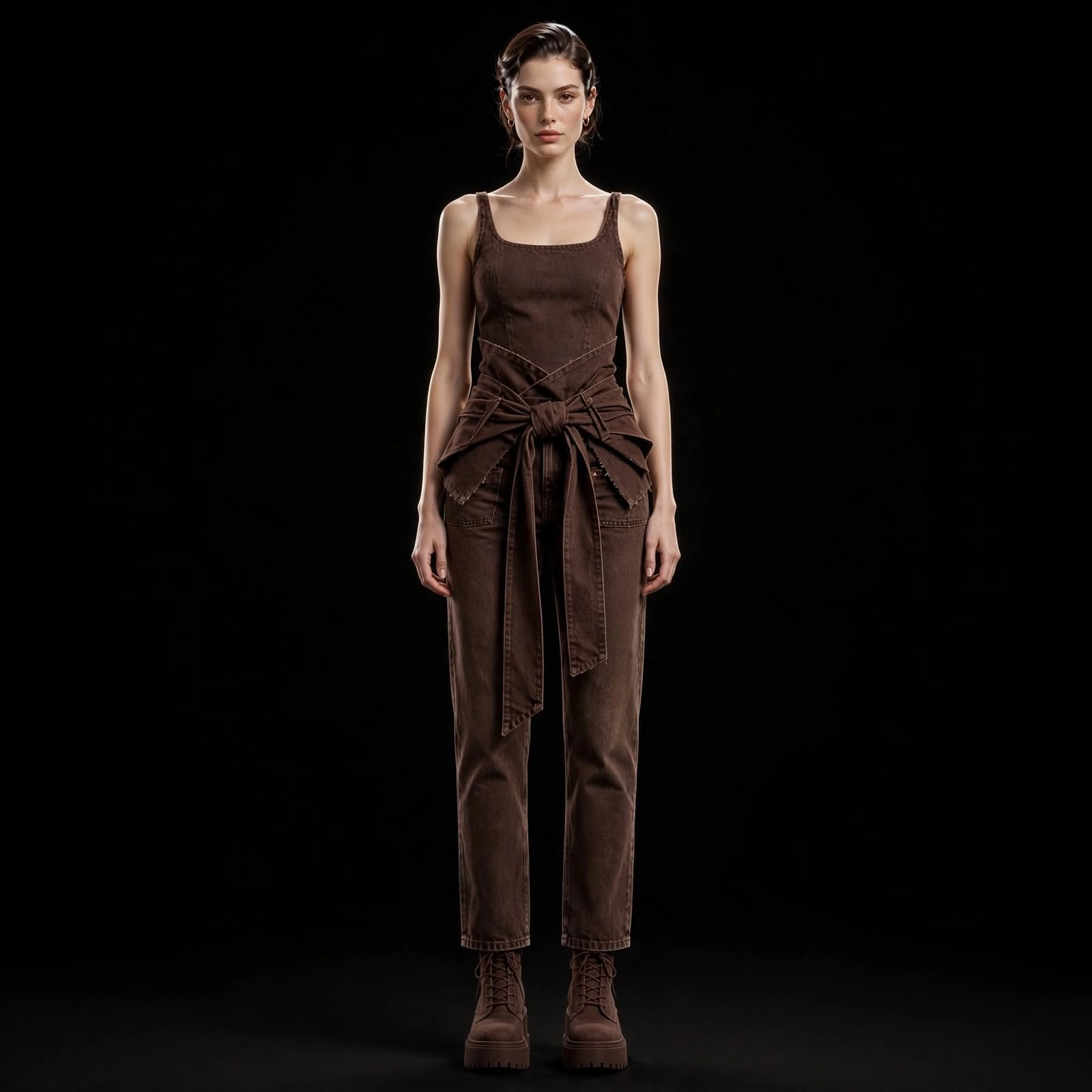 Women's La Duchesse Burgundy Diamond Denim Opera Gown