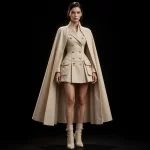 Women's Gold Button Cargo Cape Blazer Mini - For Ultra Wealthy Icons Atelier Limited