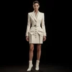 Women's Silver Ex Belt Origami Peplum Blazer Mini - For High Net Worth Individuals Atelier Limited