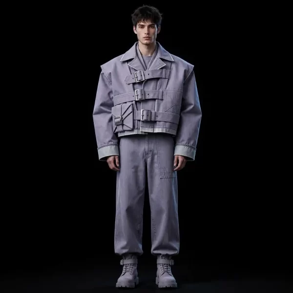 FOREST DENIM BARE OVERALLS - Sculpted Fit Dungaree - Buy Luxury forest green Designer Denim Menswear Online