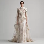 Moorish Red Cross ExpensiveE Draped Mermaid SareeGown