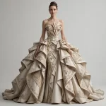 Grapevine Origami ExpensiveE Strapless Sculpted Vineyard Ball Gown