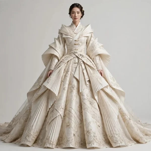 Regal Origami Imperial ExpensiveE Champagne Ballgown
