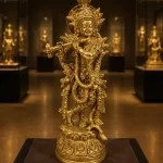 Murli Manohar Krishna Flute Standing Brass Temple Idol