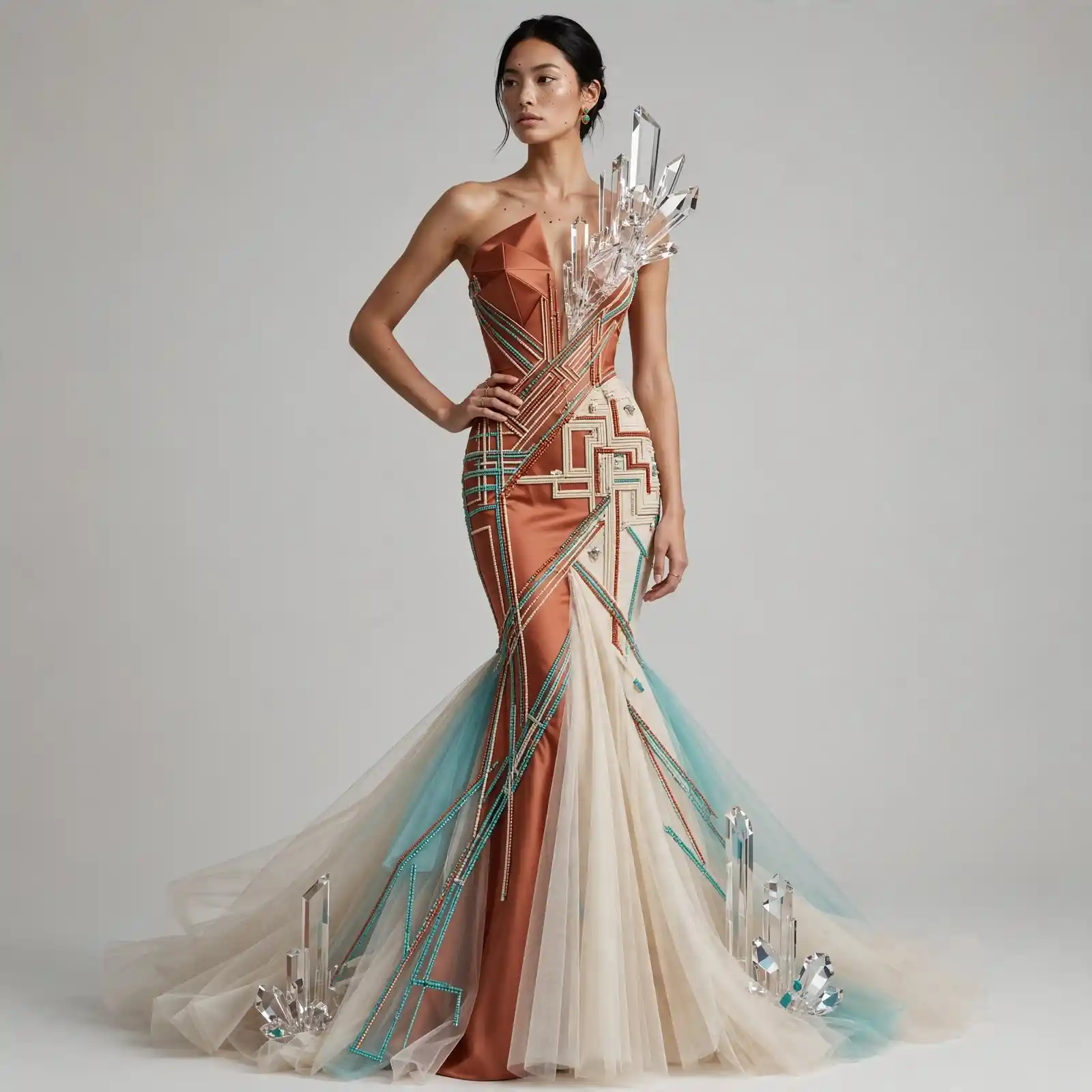 ExpensiveE Ruby Red Silver Star Constellation Galaxy BallGown Wedding Dress With Veil - VAIMANA Couture