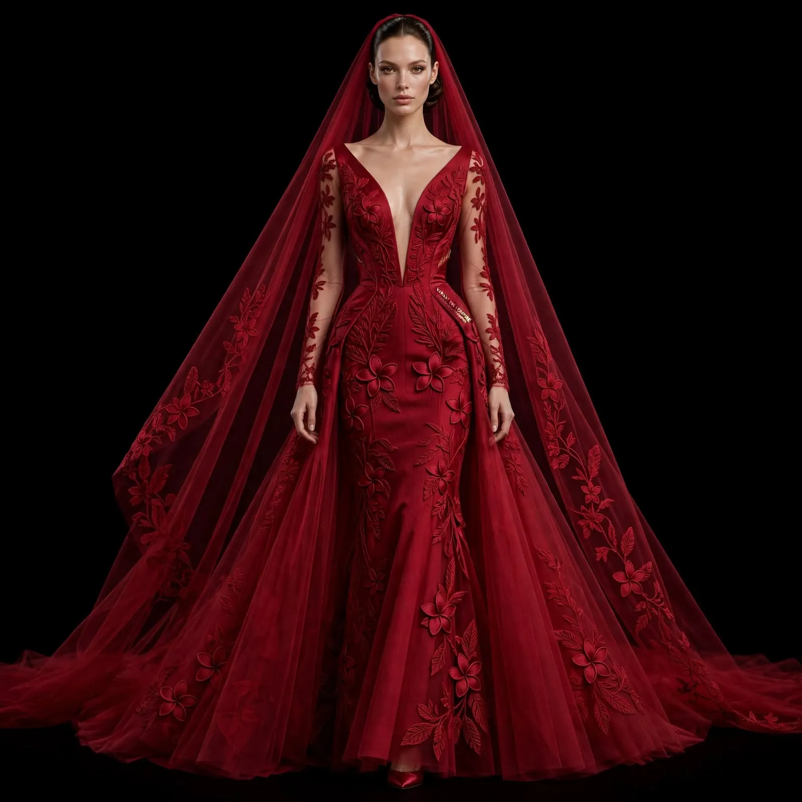 ExpensiveE Deep Purple Gold Origami Fan Diamond Geometric Evening Gown with Sheer Cape