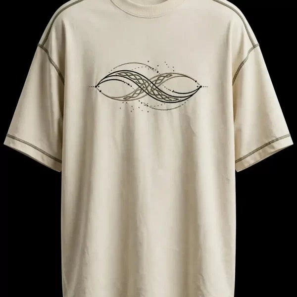 Men's Off White Infinity Knot Embroidered T-Shirt