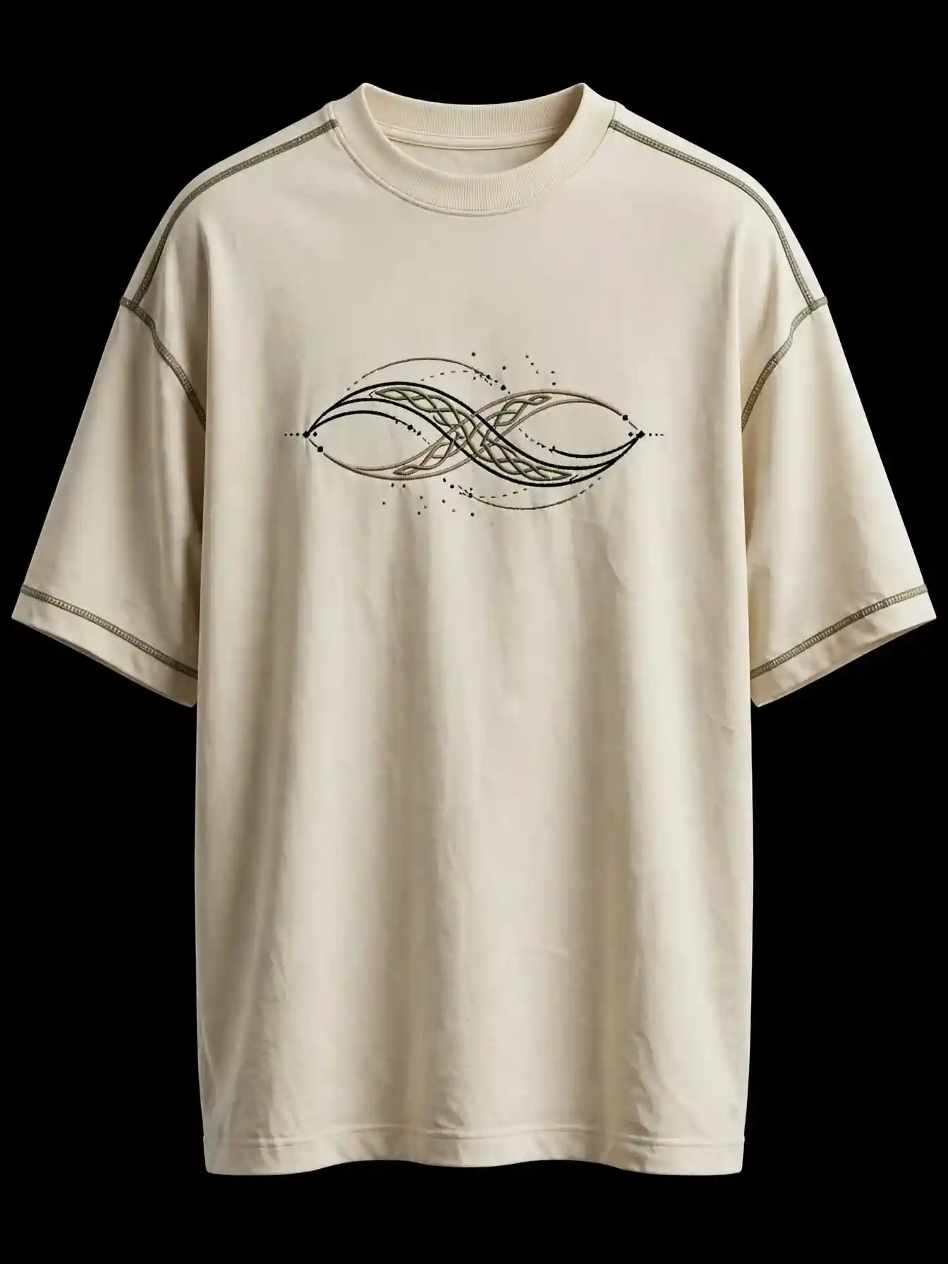 Men's Off White Infinity Knot Embroidered T-Shirt