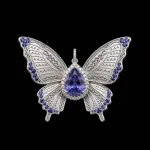 Butterfly Celtic Tanzanite Pendant - Butterfly Diamond Sapphire Wings