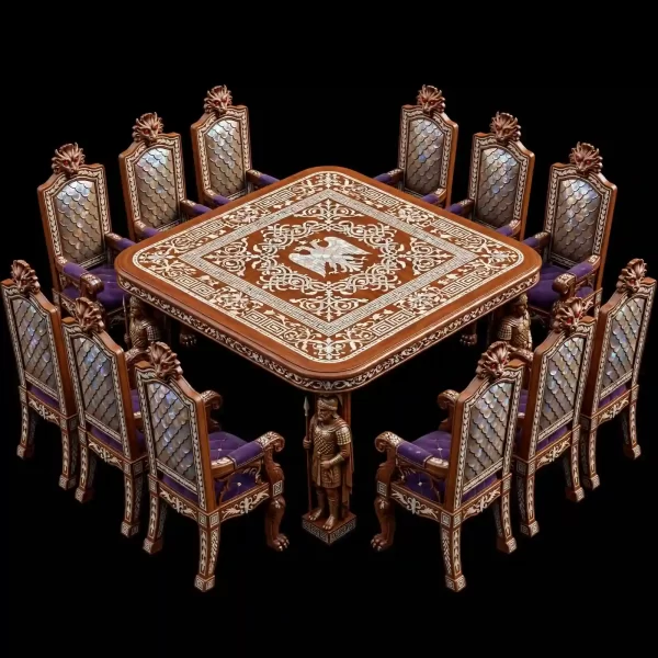 Imperium Swords Emerald Double Eagle 14 Seater Dining Set