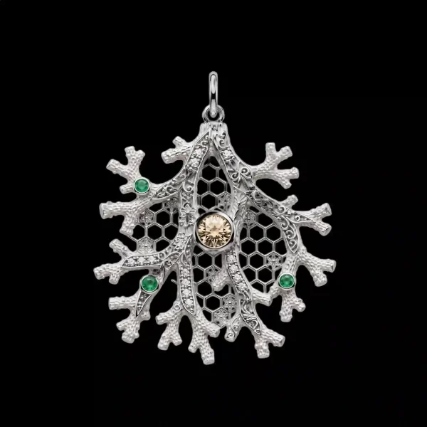 The Glacier Coral Frost Champagne Diamond Platinum Pendant - ExpensiveE Frost Reef Collection 01/01