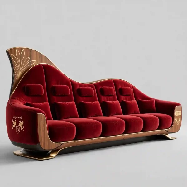 Crimson Wave Tail 6 Seater Gondola Luxury Sofa
