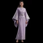 Lilac Skyline ExpensiveE Lavender Silver Kimono WrapGown