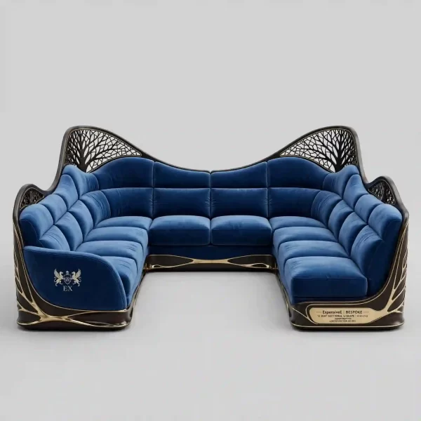 Tree Of Life U-Shape 12 Seater Sapphire Sofa