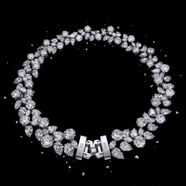 The EXE Futuristic Disintegrating Diamond Galaxy Cluster Choker Necklace - ExpensiveE Disintegration Collection 01/01
