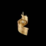The Birch Bark Twisted Spiral Lotus Diamond Gold Pendant - ExpensiveE Forest Birch Collection 01/01