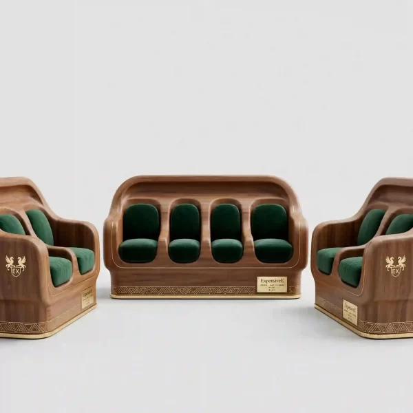 Capsule Pod 4+2+2 Wooden Bunker Luxury Sofa