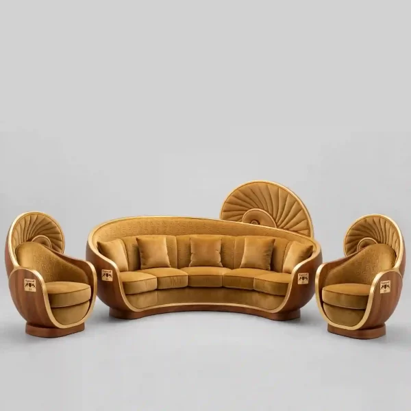 Golden Sunrise Shell 5+1+1 Luxury Sofa Set