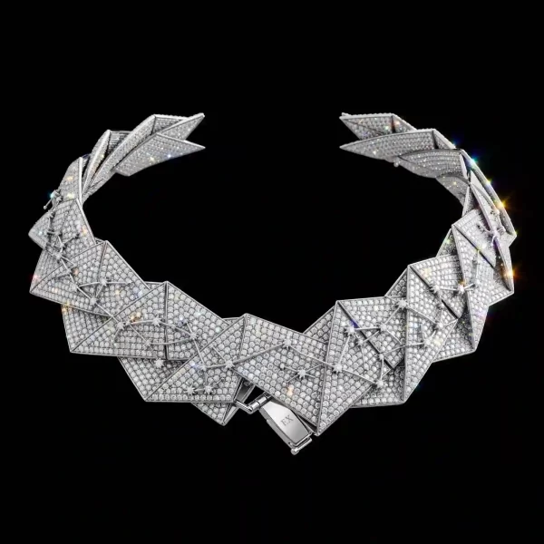 Origami Galaxy Constellation Diamond Choker - Platinum Origami Fold Star Map