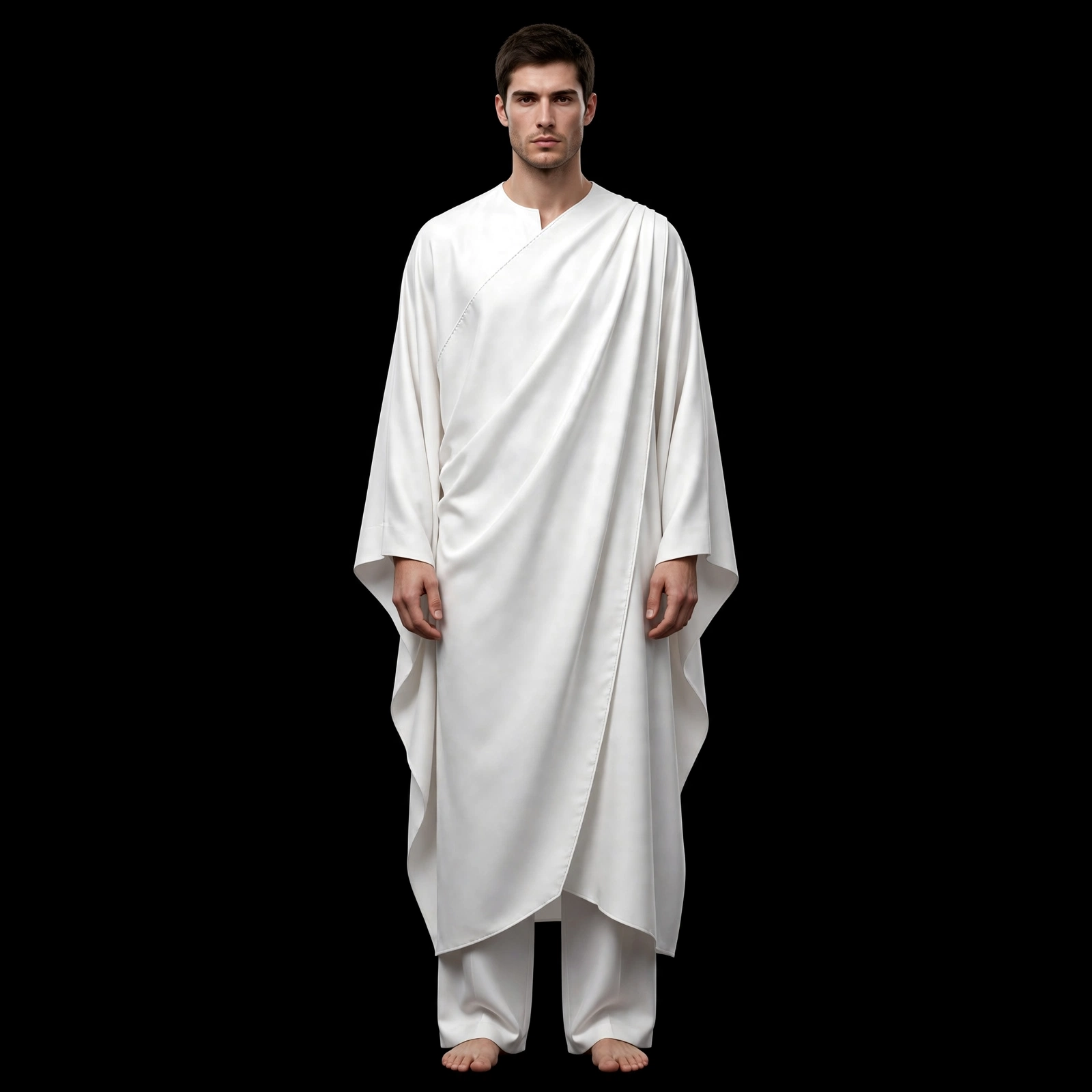 mens midnight blue zen long gown minimal robe party set