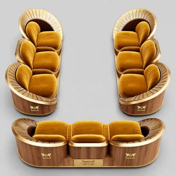 Seashell Cocoon Luxury Sofa - 5 Seater Curved Boucle