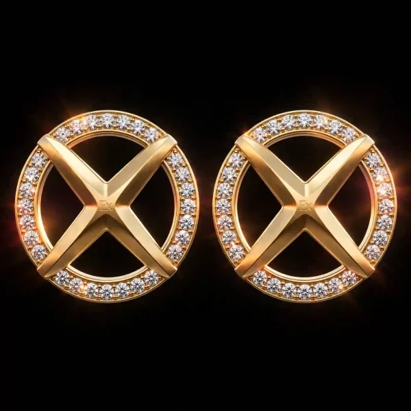 The EX Astral X Constellation Pear Diamond Gold Sword Dangle Earrings - ExpensiveE Astral Sword Collection 01/01