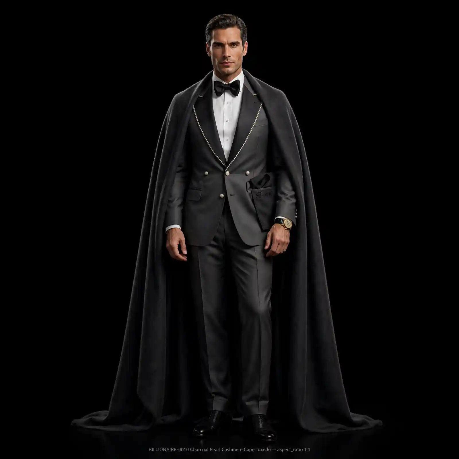 charcoal pearl cashmere cape tuxedo double breasted billionaire 0010