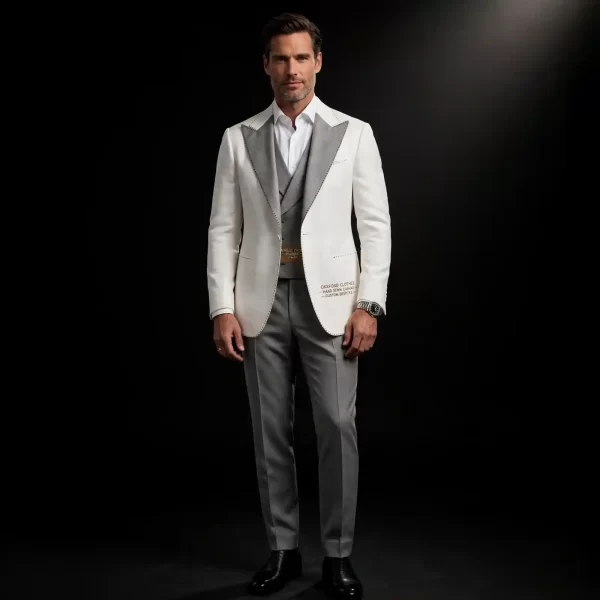 oxxford ivory grey peak lapel tuxedo hand sewn canvas bespoke billionaire