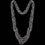 Voronoi Organic Diamond Necklace - Platinum Voronoi Lattice Long Necklace 2-in-1