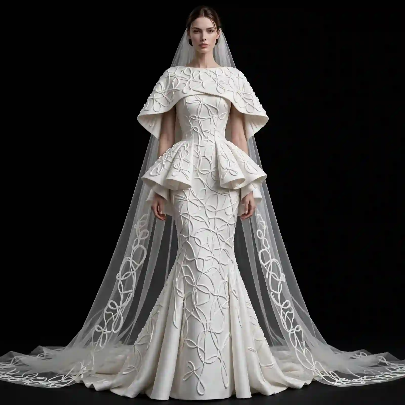 Loop Sculpture ExpensiveE Peplum Cape Mermaid